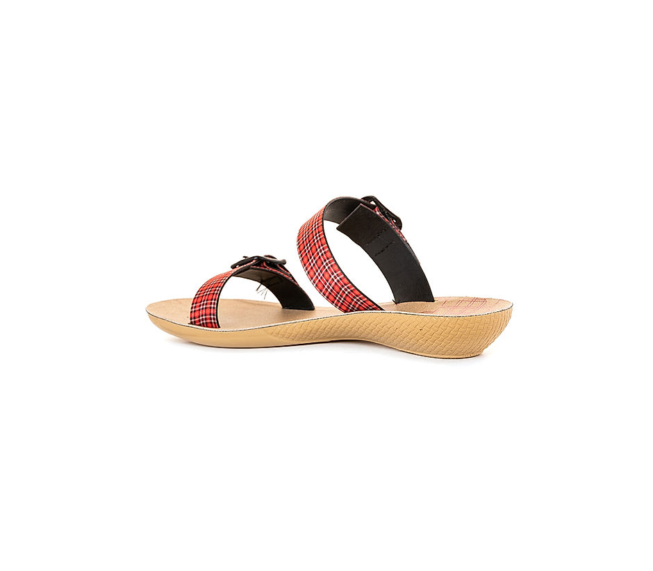 KHADIM Red Flat Slippers for Women 5260505