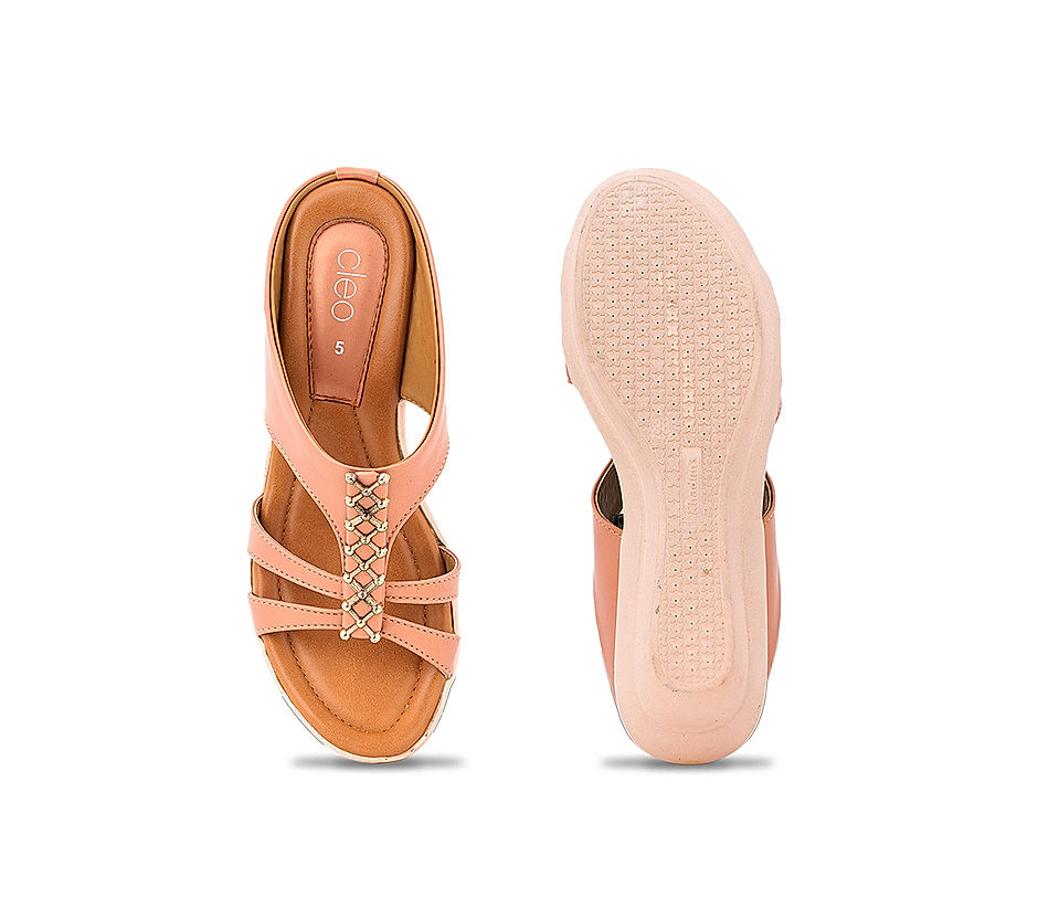 Cleo Peach Casual Heel Slip On for Women