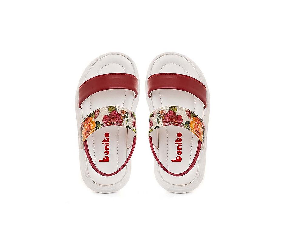 KHADIM Bonito Maroon Red Flat Slingback Sandal for Girls - 2-4.5 yrs (5610685)