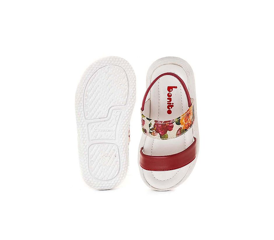 KHADIM Bonito Maroon Red Flat Slingback Sandal for Girls - 2-4.5 yrs (5610685)