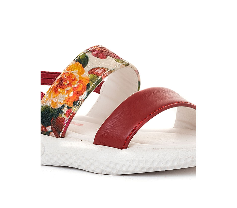 KHADIM Bonito Maroon Red Flat Slingback Sandal for Girls - 2-4.5 yrs (5610685)