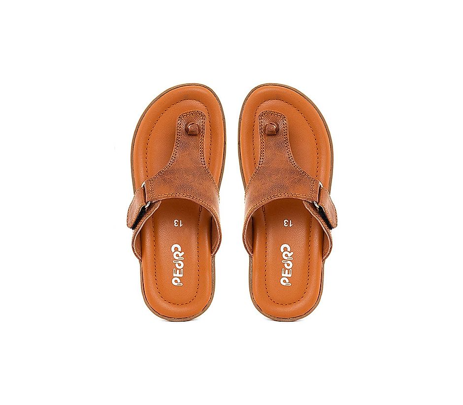 KHADIM Pedro Tan Brown Casual Flip Flops for Boys - 5-13 yrs (5610903)