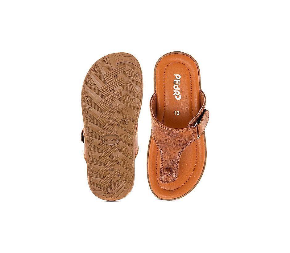 KHADIM Pedro Tan Brown Casual Flip Flops for Boys - 5-13 yrs (5610903)