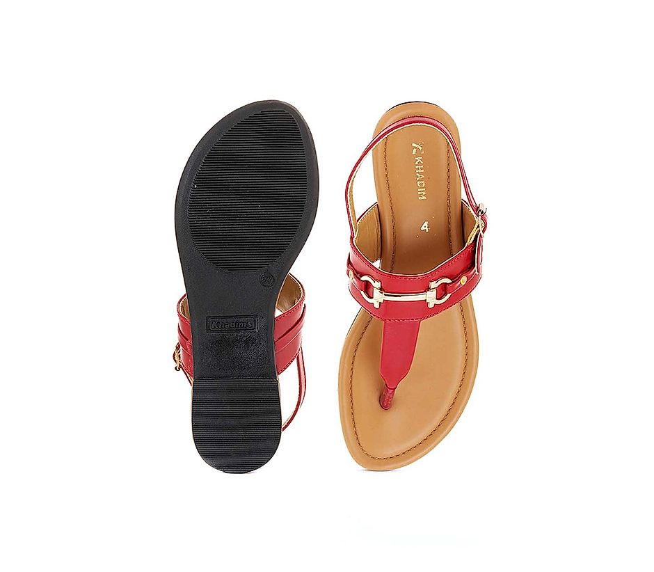 Buy Khadim Cherry Red Flat Sandal for Women Online at Khadims 57302550950