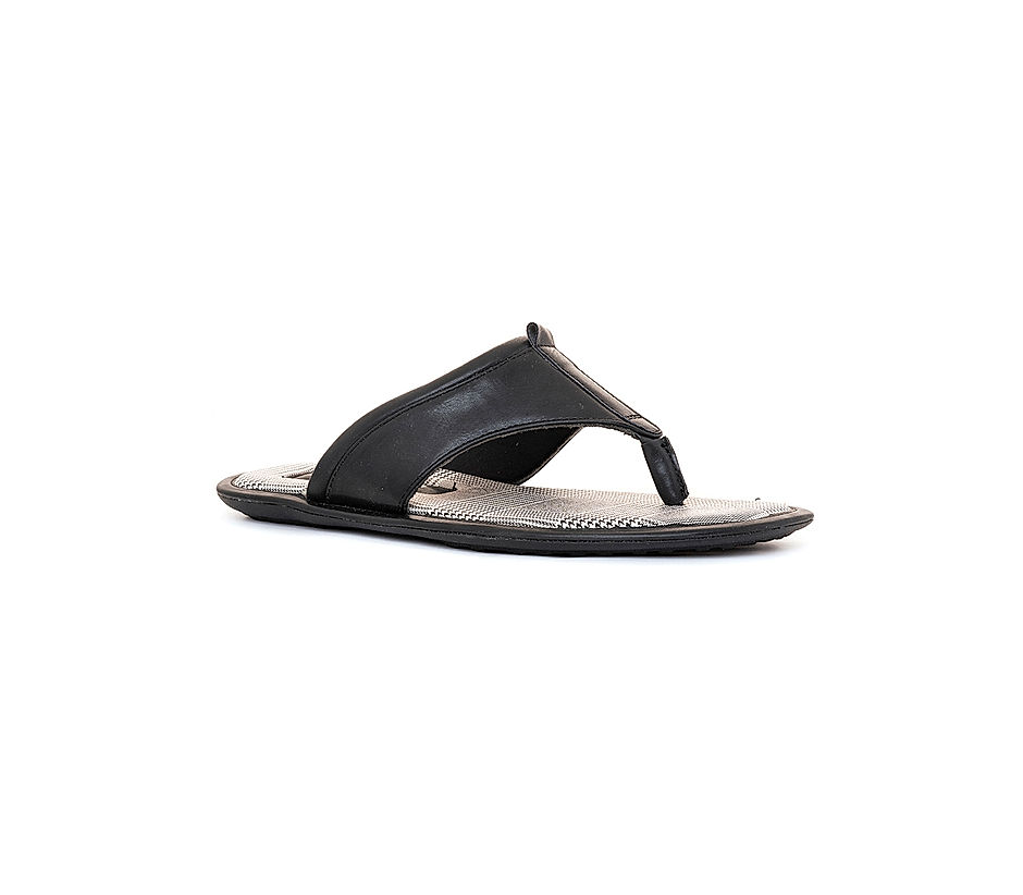 KHADIM Black Casual Flip Flops for Men 6410166