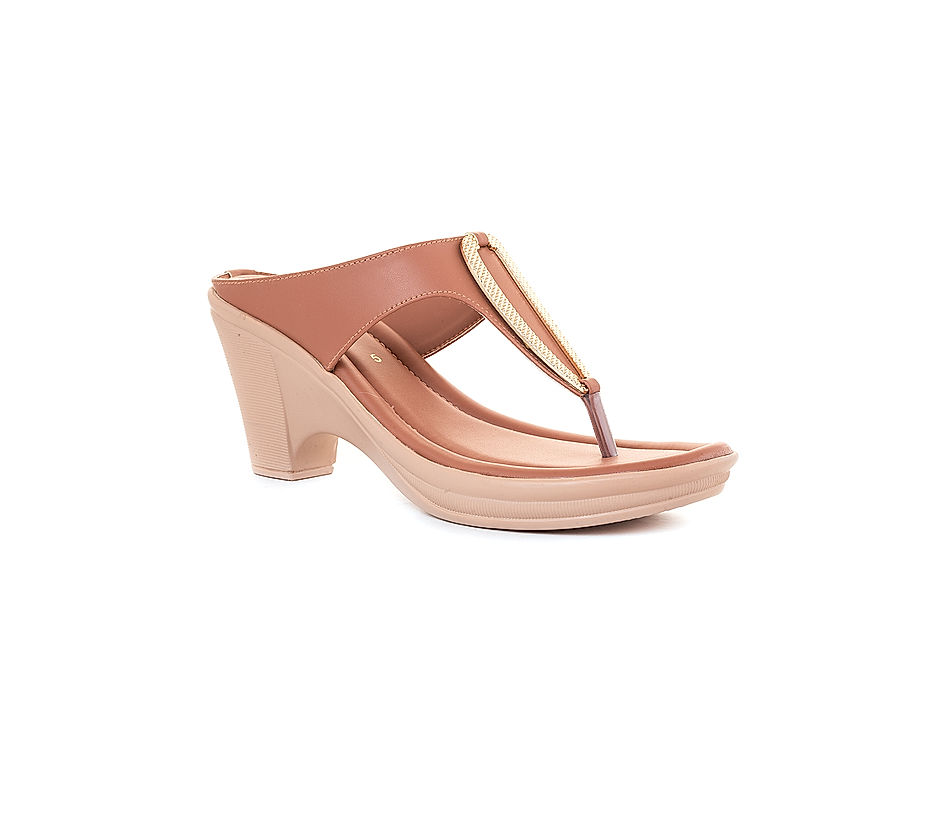 KHADIM Pink High Heel Cone Slip On Sandal for Women 6511045