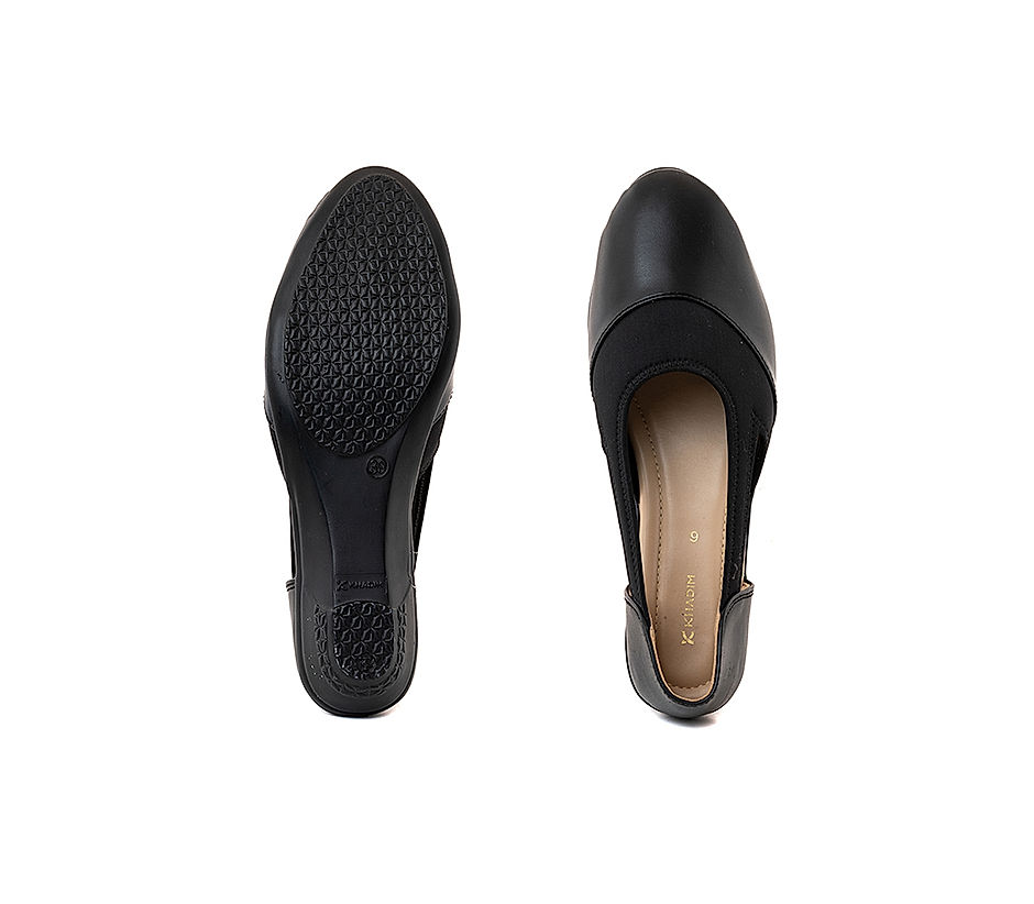 KHADIM Black Flat D orsay Sandal for Women 6537866