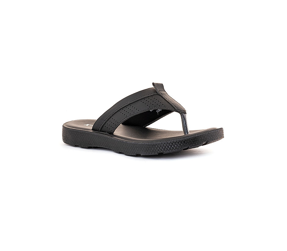KHADIM Black Casual Flip Flops for Men 6540186