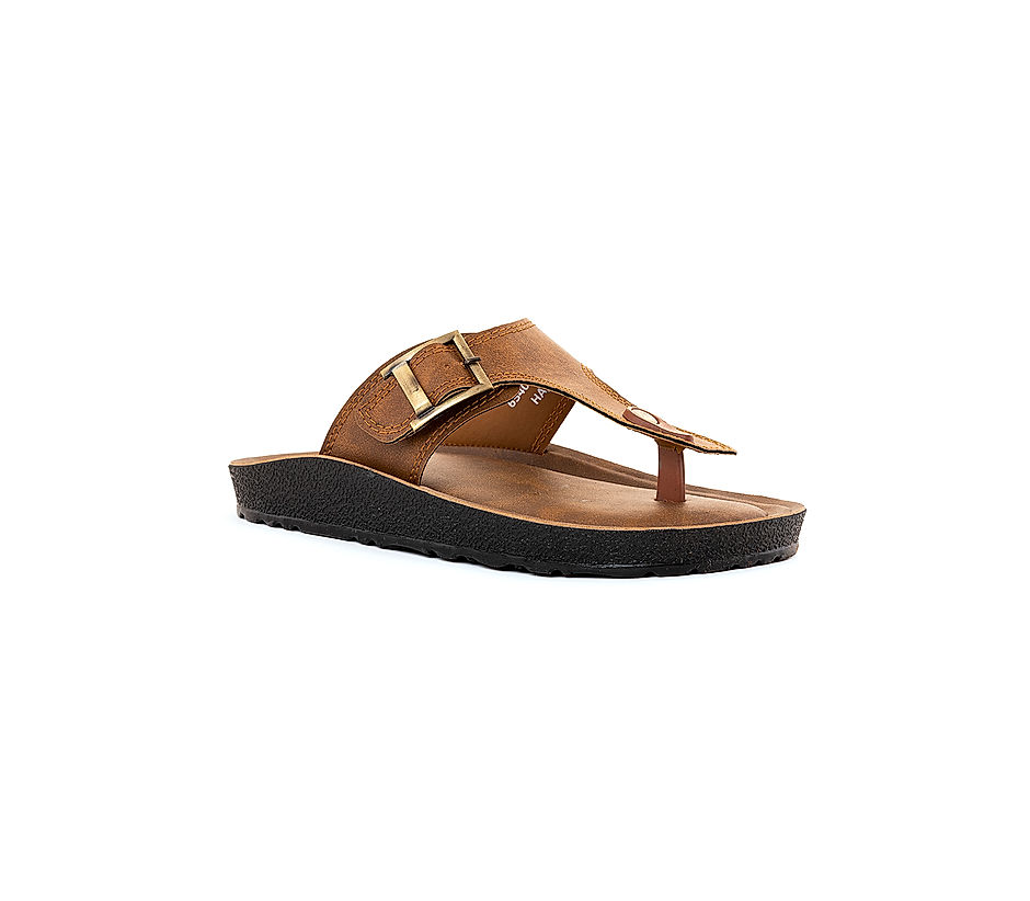 KHADIM Tan Brown Casual Slip On Sandal for Men 6540203