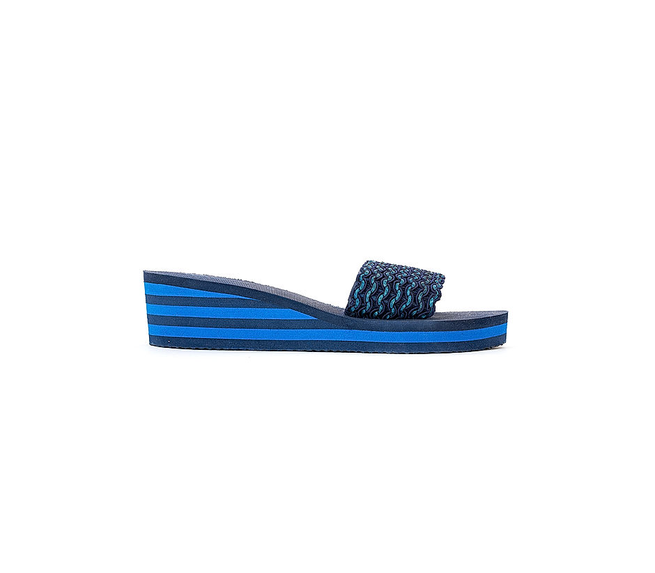 Navy blue wedge flip flops outlet