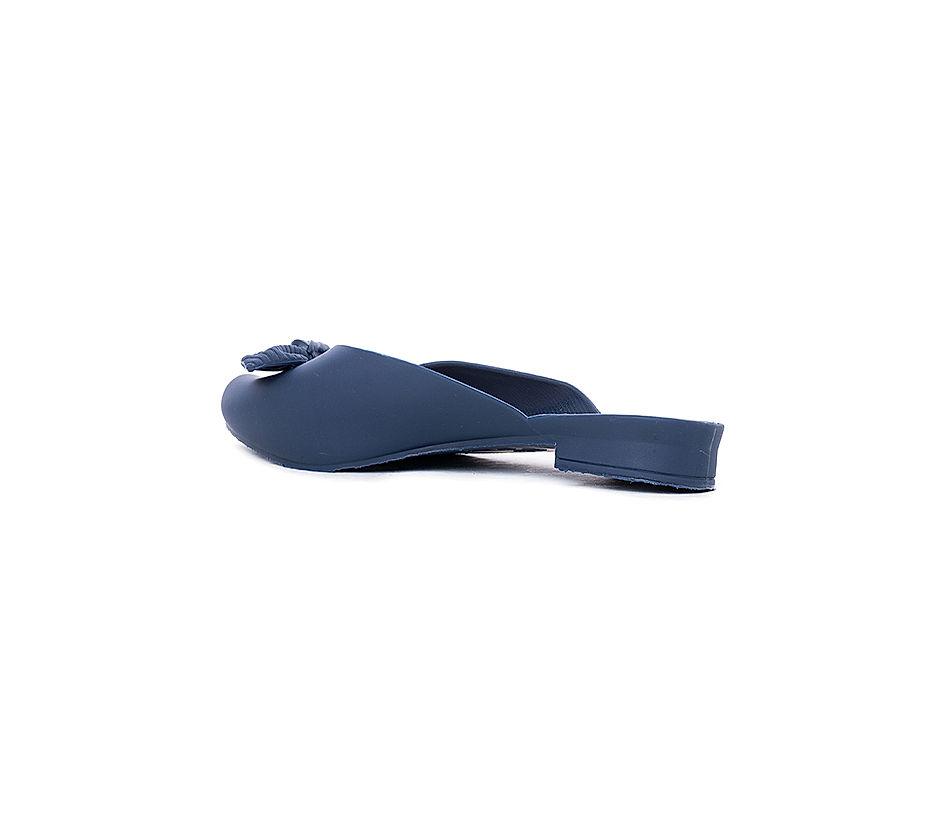 KHADIM Waves Navy Blue Washable Mule Slide Slippers for Women (6790079)
