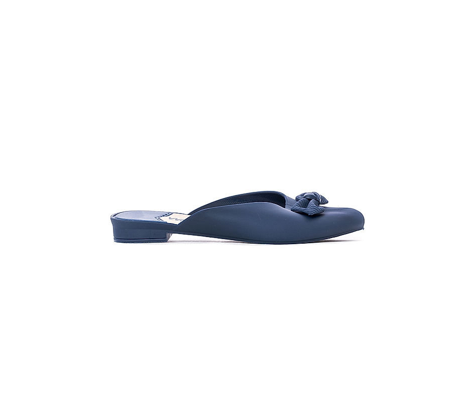 KHADIM Waves Navy Blue Washable Mule Slide Slippers for Women (6790079)