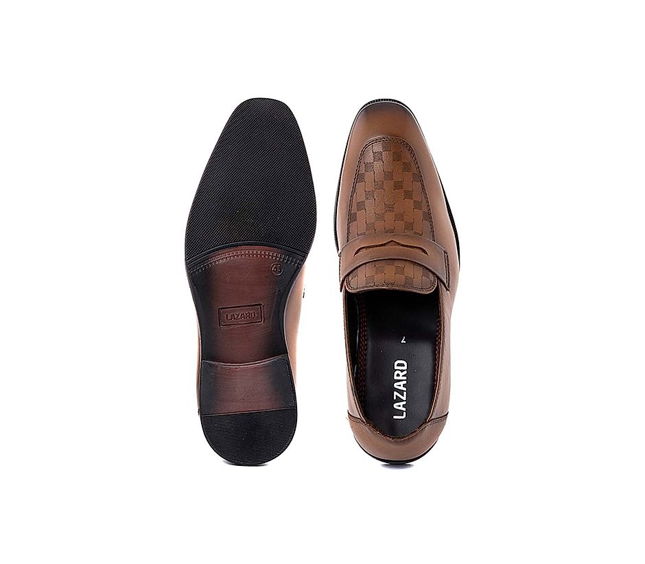 KHADIM Lazard Brown Leather Penny Loafers Casual Shoe for Men 6890094