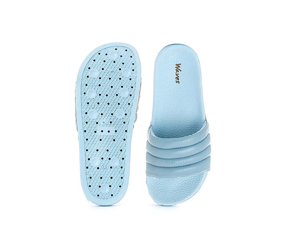 KHADIM Waves Blue Casual Mule Slide Slippers for Women (6960042)