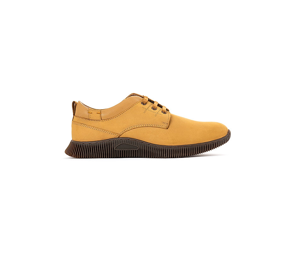 Buy Turk Beige Leather Lace Up Casual Shoe for Men Online at Khadims 71100271180