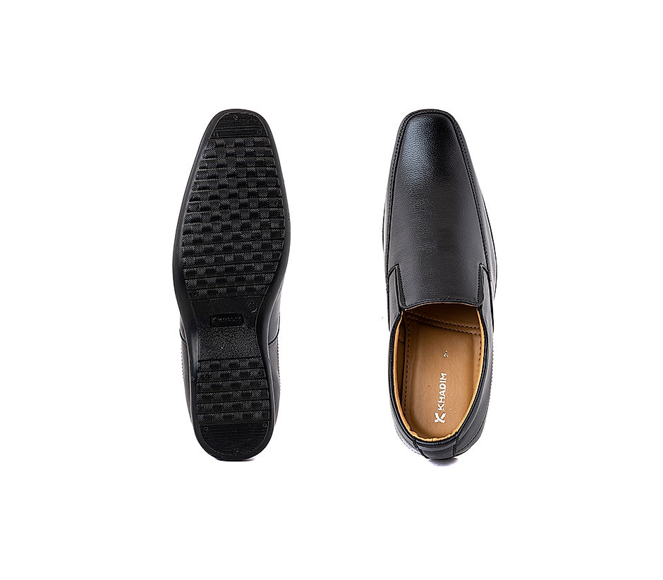 KHADIM Black Formal Slip On Shoe for Men (7236456)