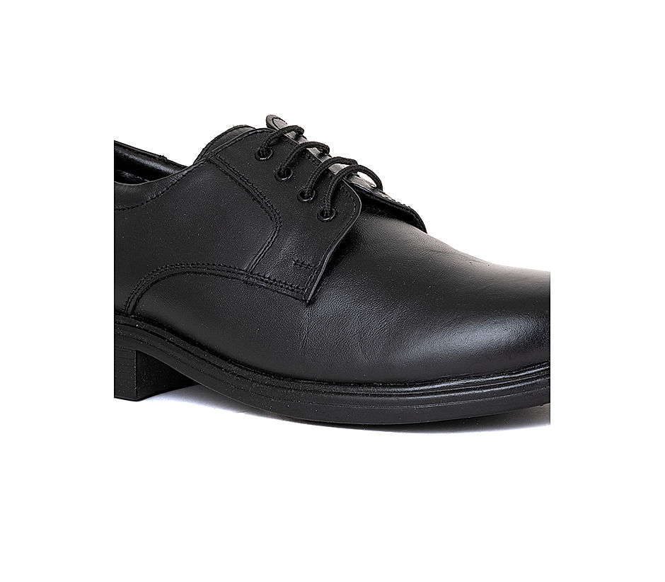 KHADIM Black Leather Formal Derby School Shoe for Boys - 2.5-5.5 yrs (8880376)