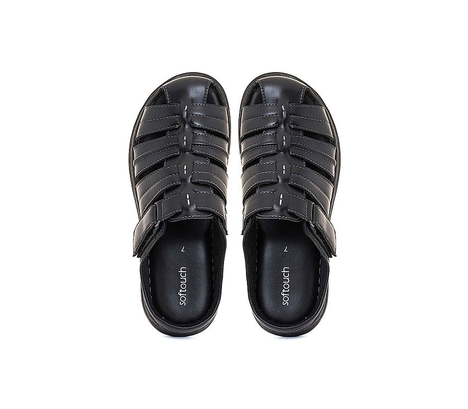 KHADIM Softouch Black Casual Fisherman Sandal for Men 9361256