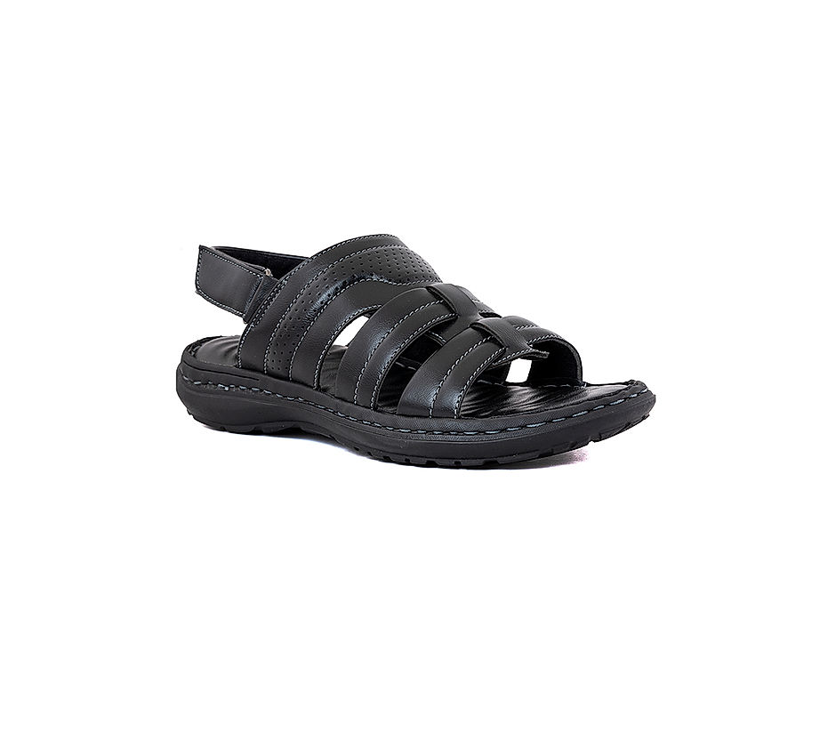 KHADIM Softouch Black Casual Roman Sandal for Men 9361266