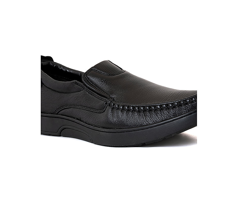KHADIM British Walkers Black Leather Formal Slip On Shoe for Men (5406966)
