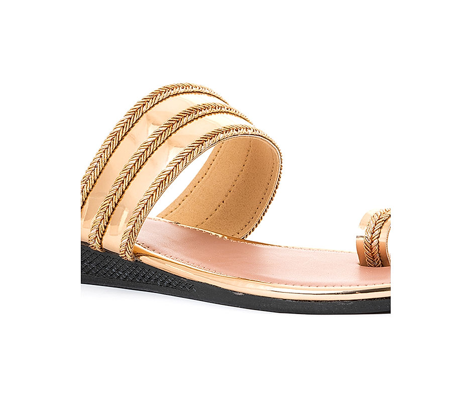 Kindhearted Women's Gold Flat Sandals | Aldo Shoes