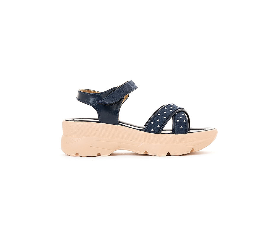 Buy Adrianna Navy Heel Sandal for Girls (7.5-12 yrs) Online at Khadims ...