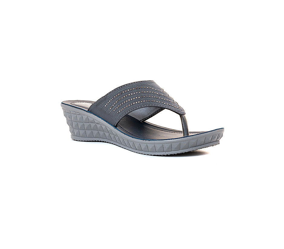 Women's grey best sale wedge sandals