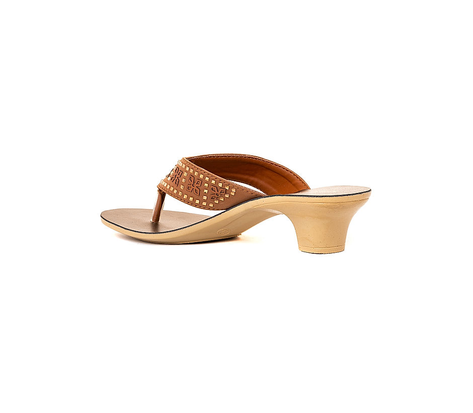 KHADIM Copper Brown Wedge Heel Slip On Sandal for Women (5300674)