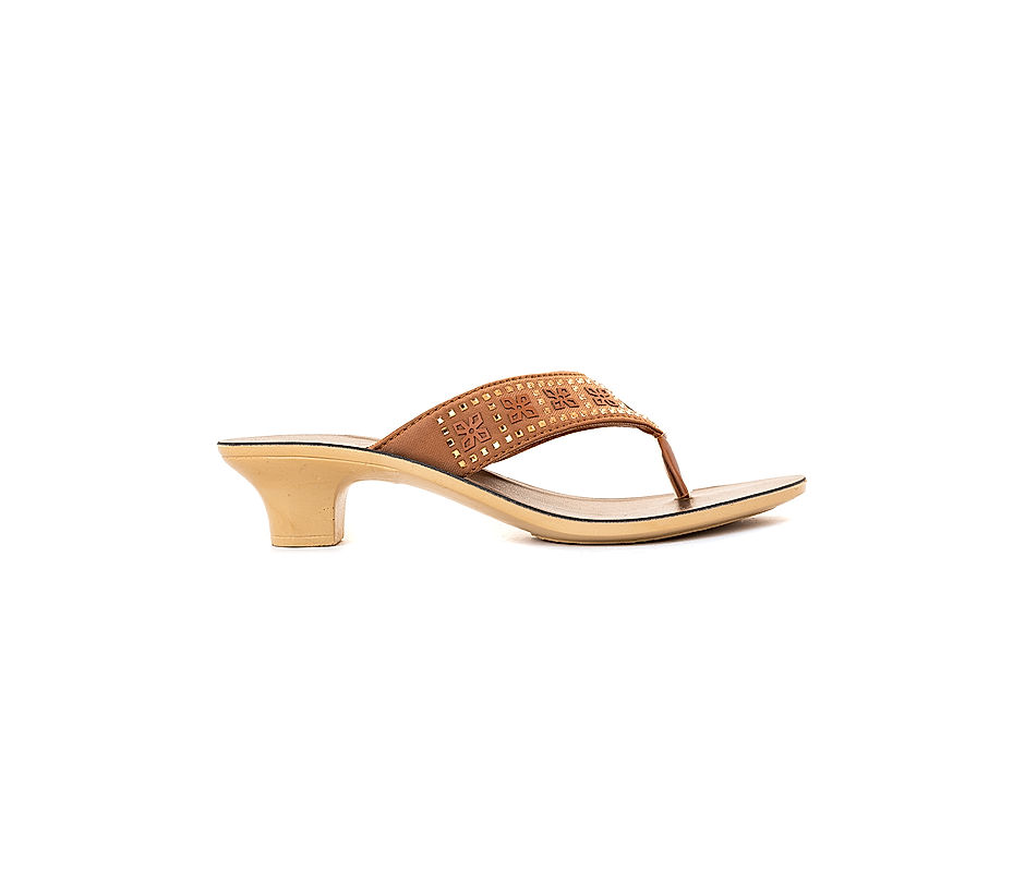 Buy Bata Women Casual Embellished Flat Sandals- Gold Online