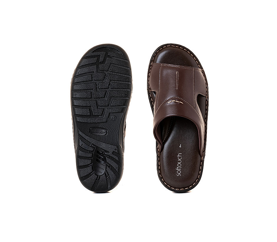 KHADIM Softouch Brown Casual Slip On Sandal for Men (2708814)