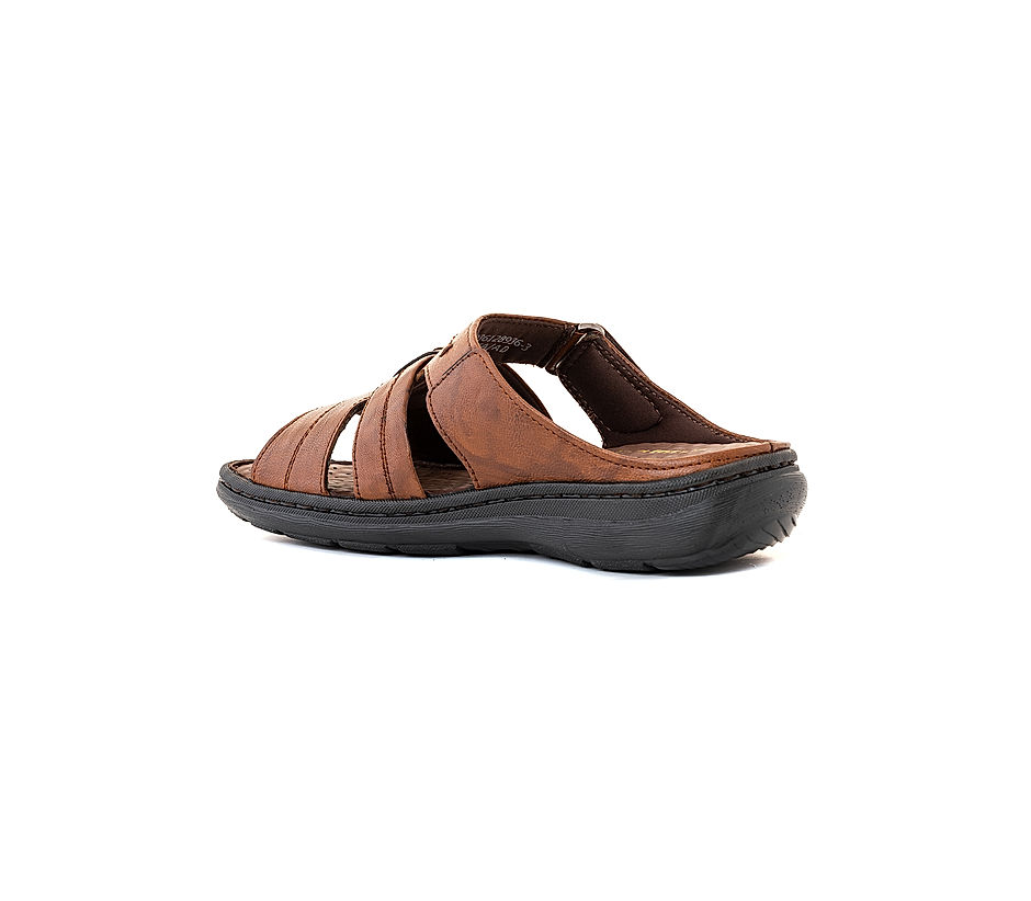 Mens leather best sale slip on sandals