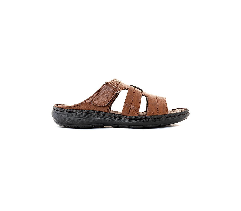 Mens leather best sale slide sandals