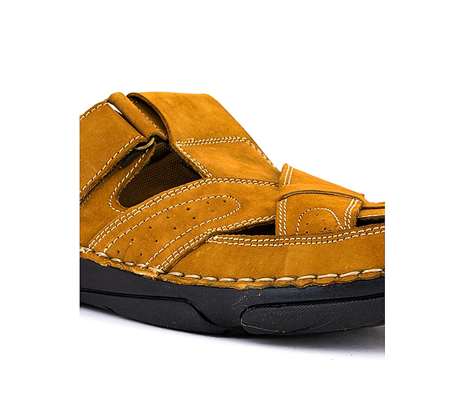 KHADIM British Walkers Brown Leather Roman Sandal for Men (4880023)