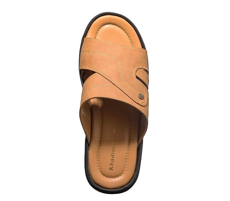 KHADIM Tan Brown Casual Slip On Sandal for Men (1140043)