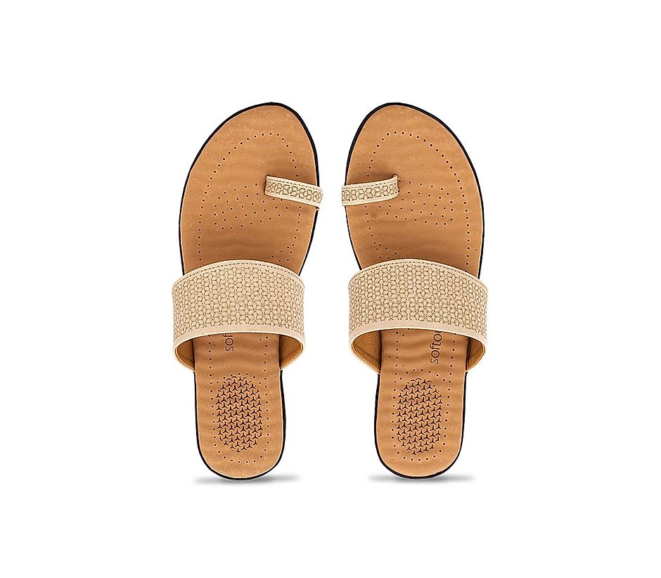 Tan slip on online sandals