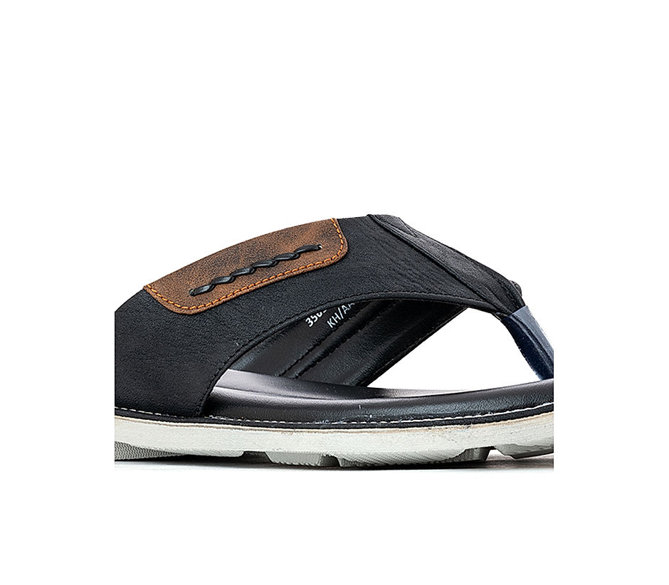 Khadim Black Flip Flops for Men