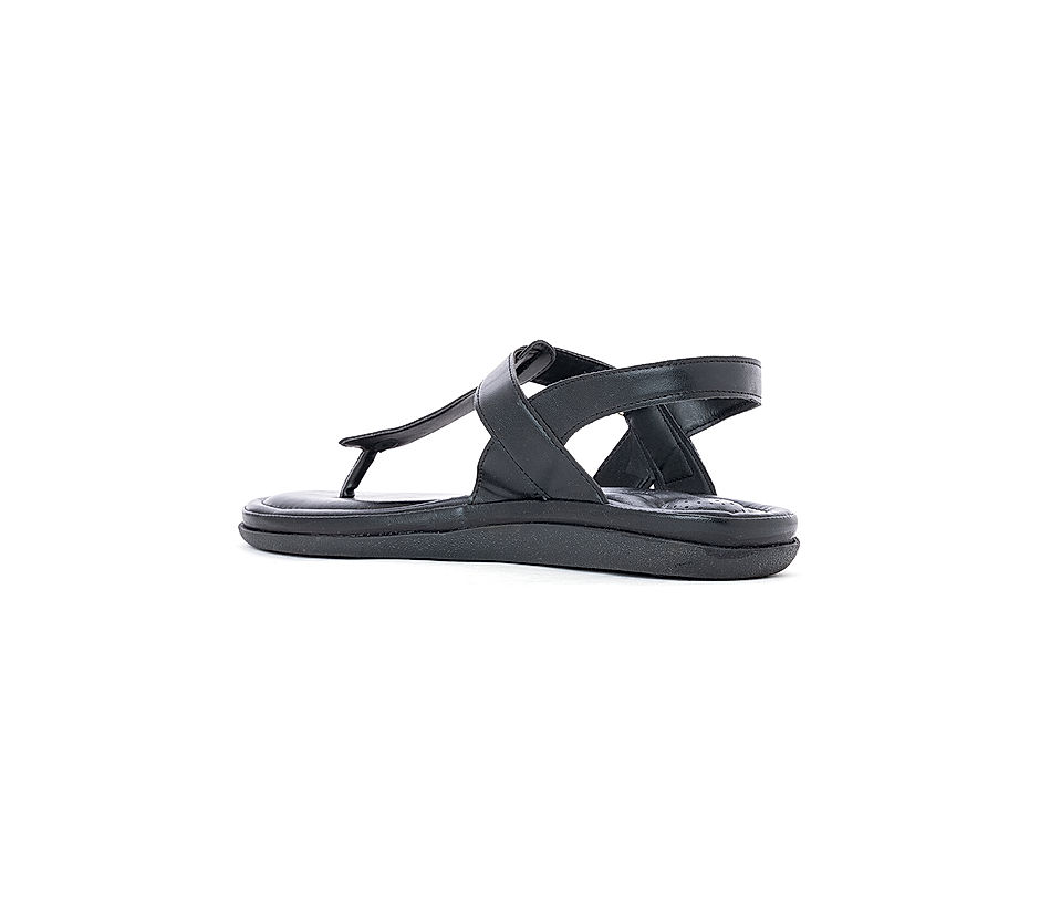 Ella | Black Leather Ankle Strap Flat Sandal – Jerusalem Sandals