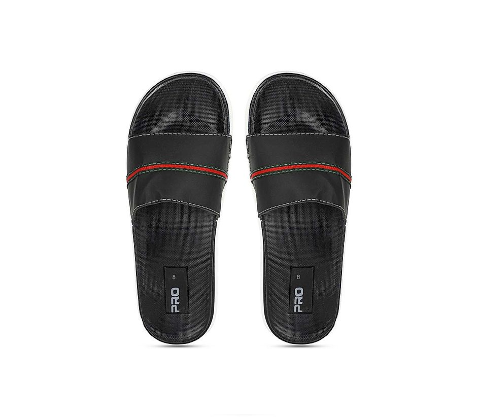 Men slide on discount slippers