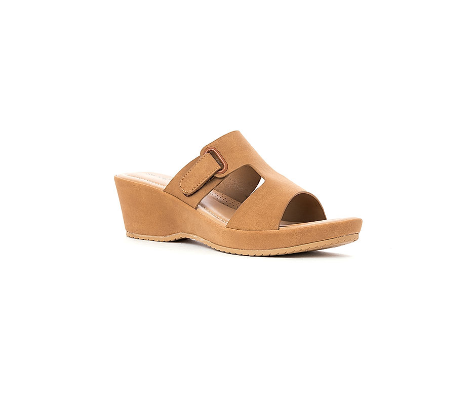SALE: Nude Faux Leather Square Toe Heeled Sandal | SilkFred