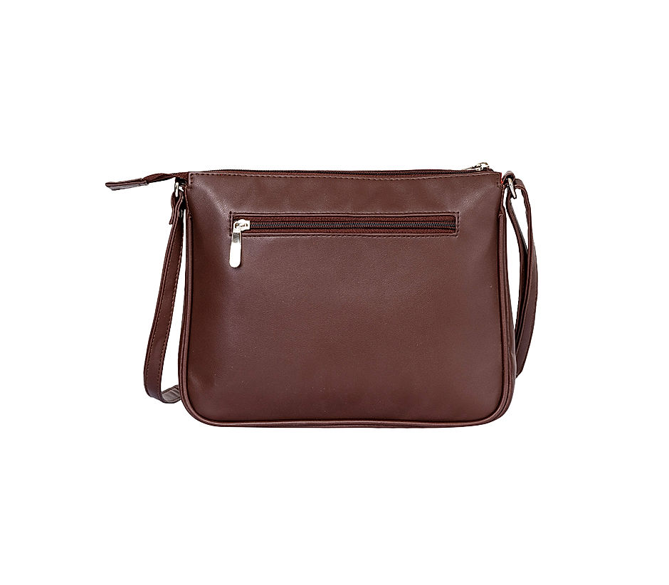 FHS| Pure Genuine Leather| 15 cm Sling Bag for ladies| Brown Colour