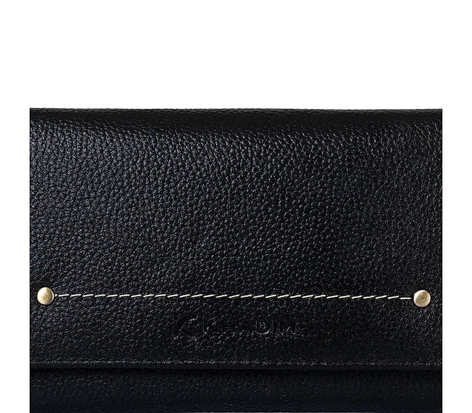 Khadim Black Clutch Bag Wallet for Women (3484146)