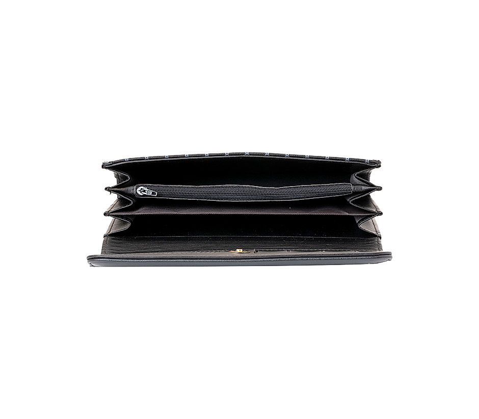 Khadim Black Clutch Bag Wallet for Women (4514546)