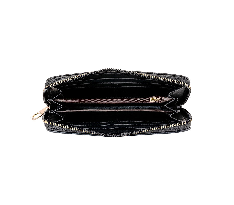 Khadim Black Clutch Bag Wallet for Women (4514576)