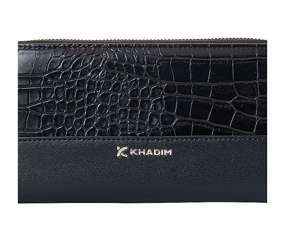 Khadim Black Clutch Bag Wallet for Women (4514576)