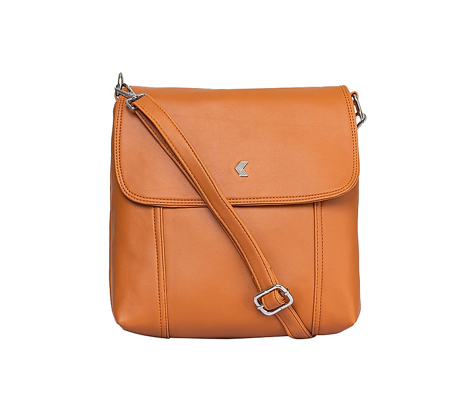 Buy Mammon Women's Sling Bag (slg-C-lock_Tan Brown) at Amazon.in