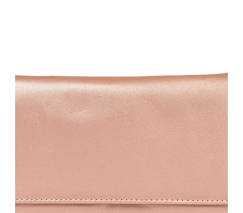 Khadim Rose Gold Clutch Bag Wallet for Women (5780895)