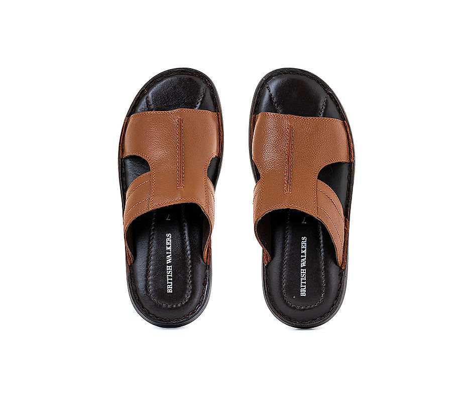 KHADIM British Walkers Brown Leather Mule Slip On Sandal for Men (6550274)
