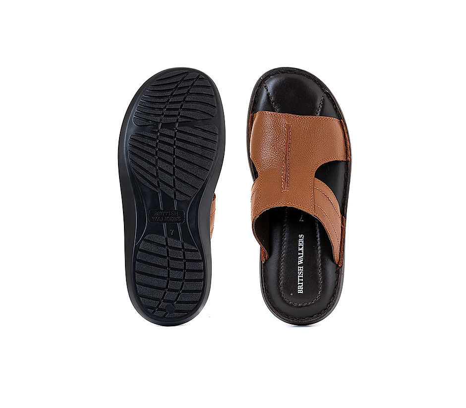 KHADIM British Walkers Brown Leather Mule Slip On Sandal for Men (6550274)