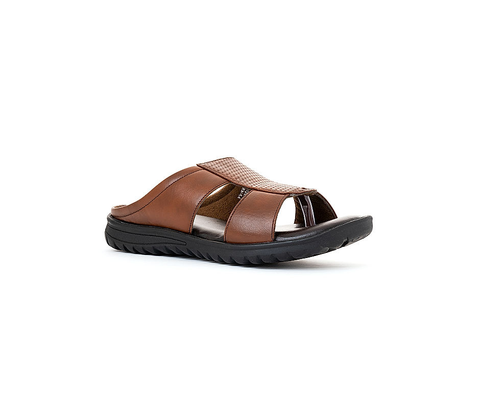 Softouch Tan Slip On Sandal for Men