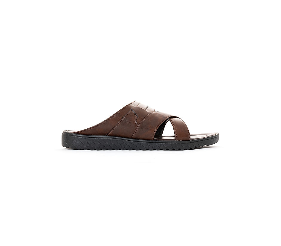 Khadim Brown Slip On Sandal for Men